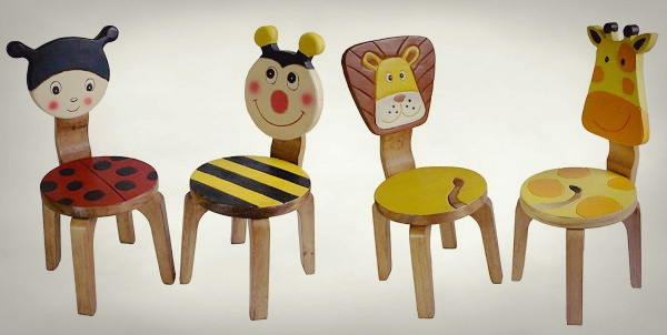 MyDeal – Ludy Bug & Bee or Lion & Giraffe Wooden Chair Set