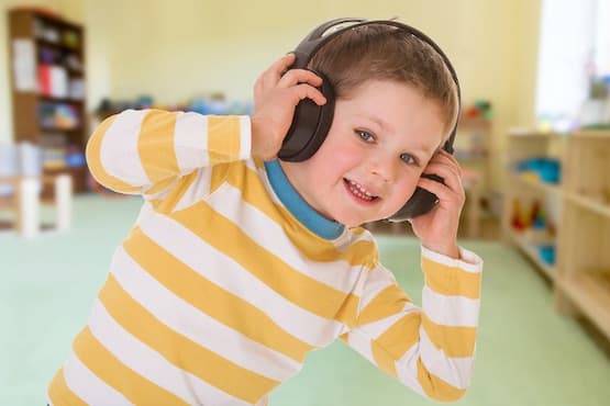 Kid with headphones