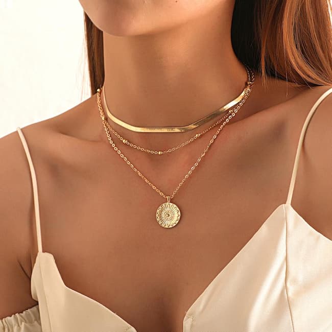 Beautiful golden unique necklace