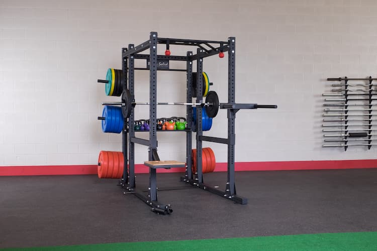 power rack in a home gym
