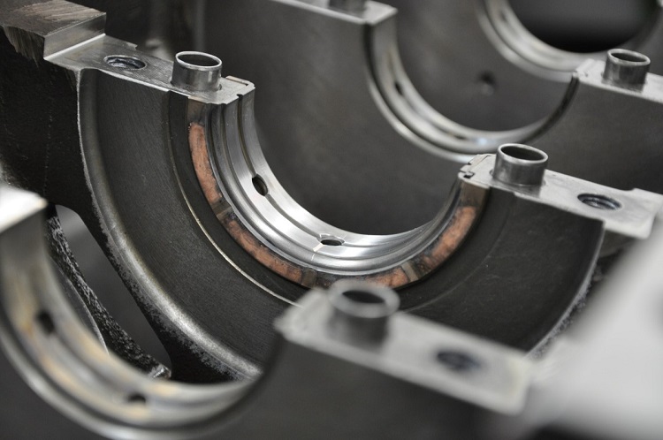 Close-up of engine bearings