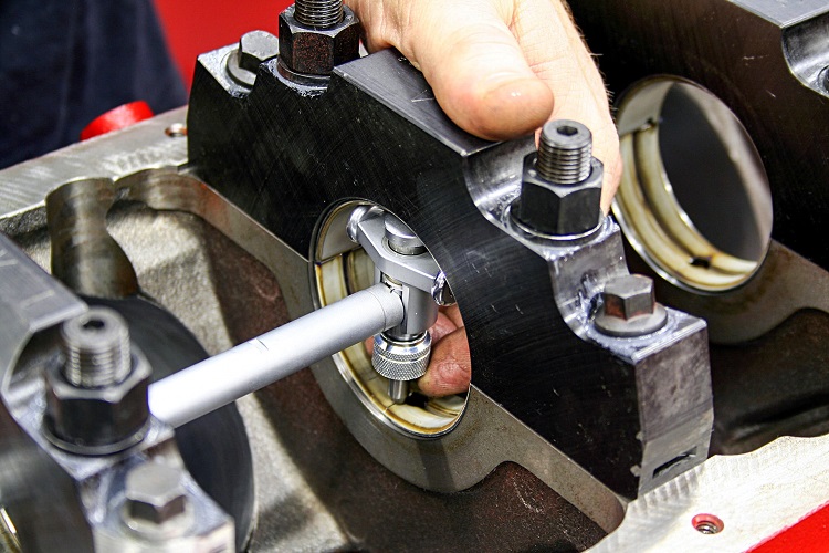 Close-up of bearing clearance