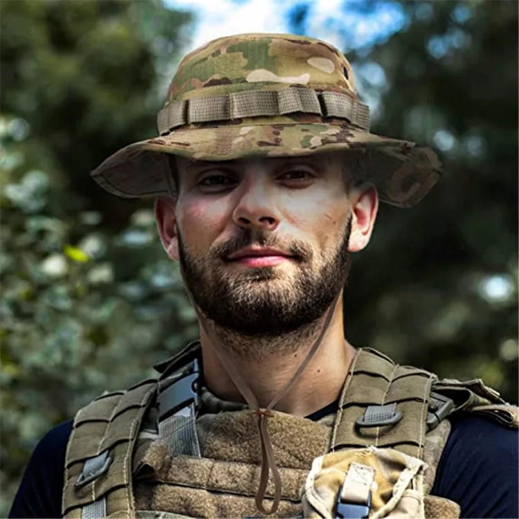 man wearing military cap