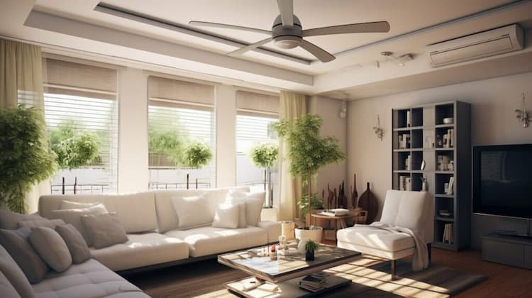 fan lights in indoor space improving air quality